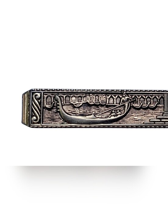 Vintage Other - Vintage Venice Gondola Tie Bar Clip Gold Tone Italian Souvenir Travel Scene
